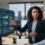 Interface de uma plataforma de monitoramento digital exibindo gráficos e alertas sobre citações de marca em inteligências art