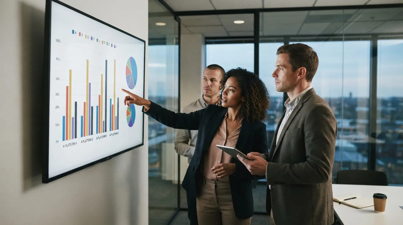 Gráfico ilustrando a participação percentual de marcas nas respostas de diversas inteligências artificiais em um painel digit