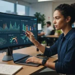 Interface da plataforma Citalize exibindo gráficos e relatórios de monitoramento de menções de marca em respostas de inteligê