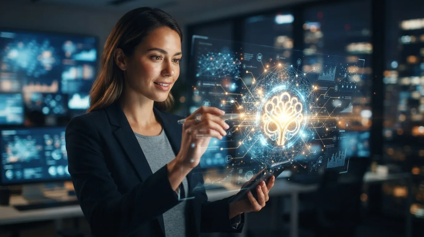 Imagem ilustrativa de uma marca destacada entre várias fontes de dados digitais, simbolizando a alta visibilidade em resposta